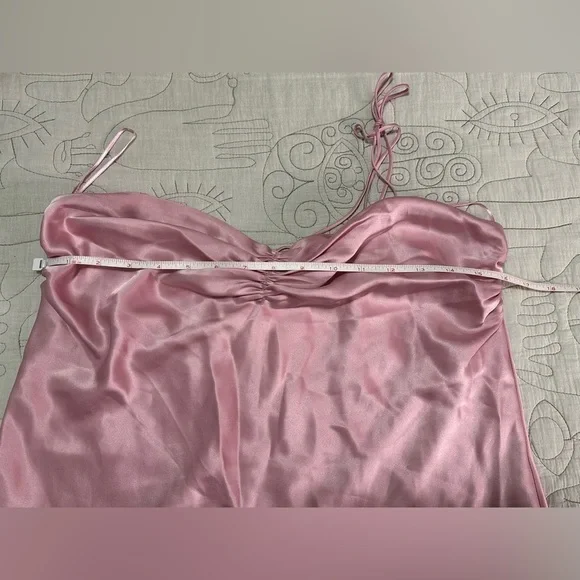 NEW Reformation Valora Satin Halter Dress Sz 12 Babygirl Pink - Picture 5 of 10